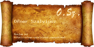 Ofner Szalviusz névjegykártya